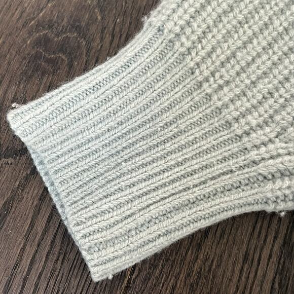 Everlane Felted Merino Half Zip Sweater Size M Light Blue Green - Picture 6 of 9